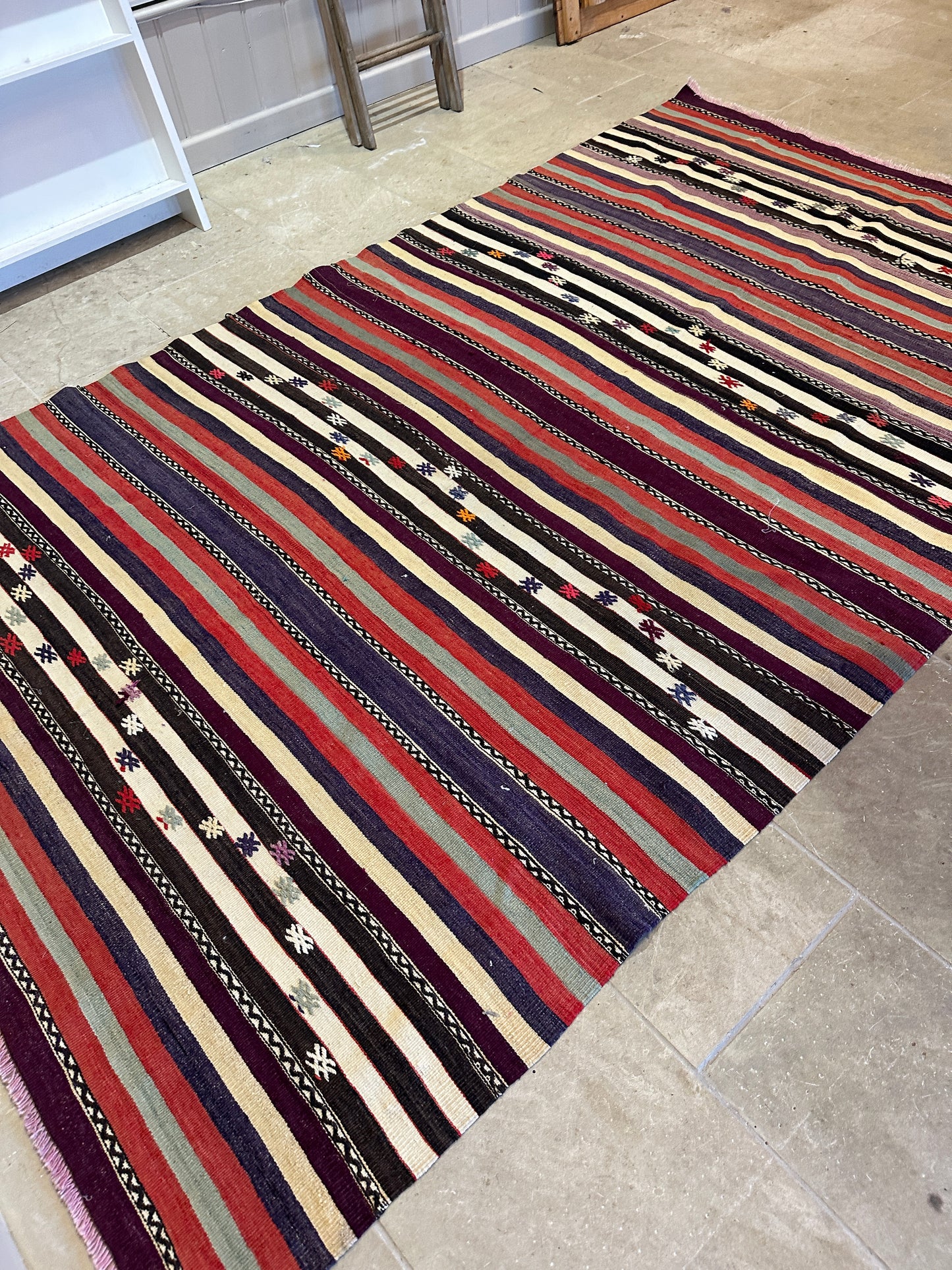 Striped Kilim Vintage Rug